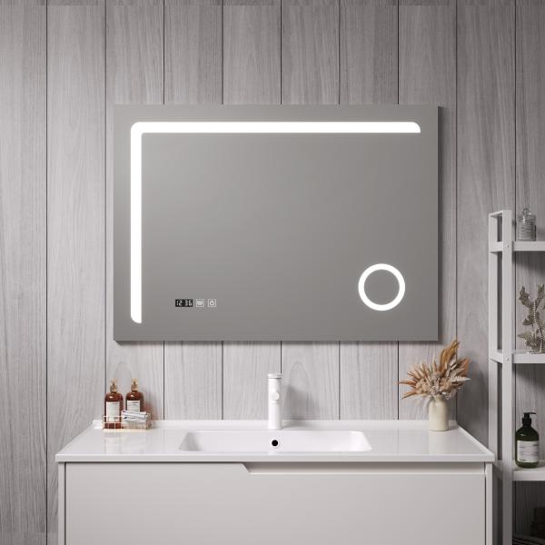 LED-Badspiegel Chambave 100x70 cm Silberfarben [pro. tec]
