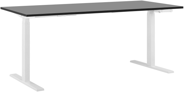 Schreibtisch schwarz/weiß 180 x 80 cm manuell höhenverstellbar DESTIN II