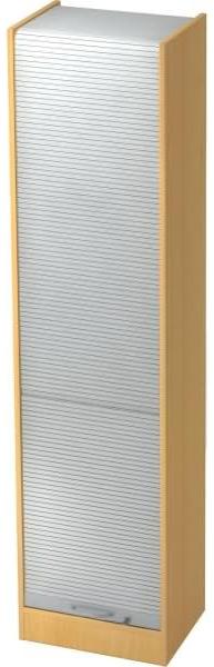 Rollladenschrank 50cm, 5OH BM Buche / Silber