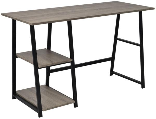 Schreibtisch mit 2 Regalen, Grau/ Eiche, 73 x 50 x 120 cm