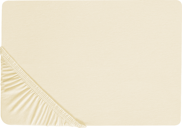 Spannbettlaken Baumwolle beige 160 x 200 cm JANBU