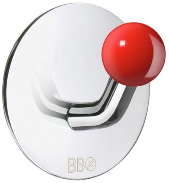 Smedbo Design Haken Edelstahl poliert Knopf rot BK1087