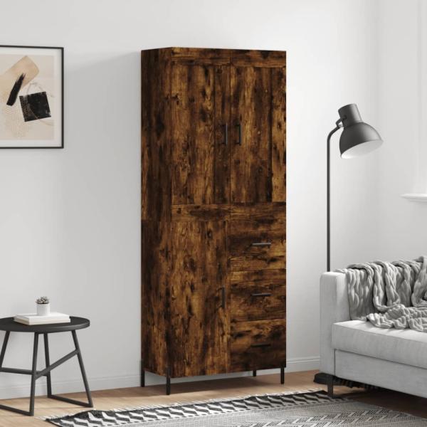 vidaXL Highboard Räuchereiche 69,5x34x180 cm Holzwerkstoff