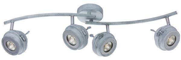 LED Deckenleuchte, Metall grau antik, Spot beweglich, L 68 cm