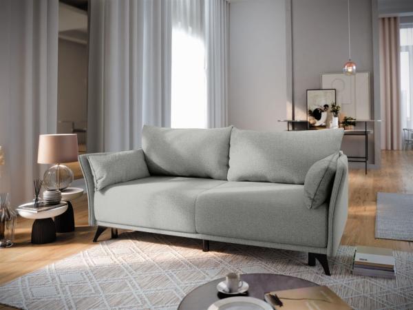 Sofa 3-Sitzer GARNIER mit Schlaffunktion in Stoff Abriamo Silbergrau