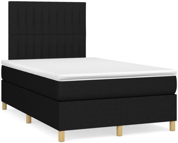 vidaXL Boxspringbett mit Matratze Schwarz 120x190 cm Stoff