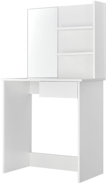 Juskys 'Jenna' Schminktisch mit Spiegel, Schublade & 2 Ablagefächern, weiß, 75 x 40 x 135 cm