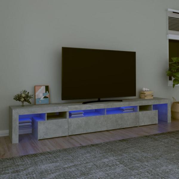 TV-Schrank mit LED-Leuchten Betongrau 260x36,5x40 cm (Farbe: Grau)