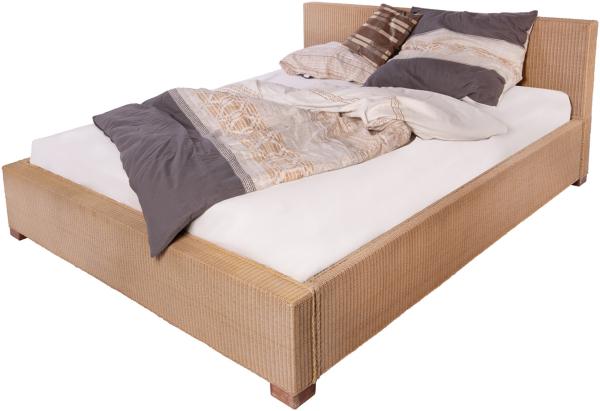 Loombett Korbbett Doppelbett Beige aus Loom-Geflecht 180 x 200 cm TUNIS 80727917