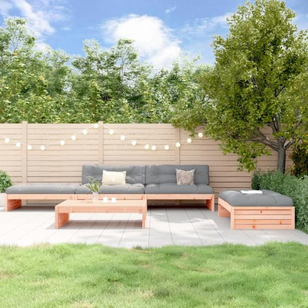 vidaXL 5-tlg. Garten-Lounge-Set mit Kissen Massivholz Douglasie