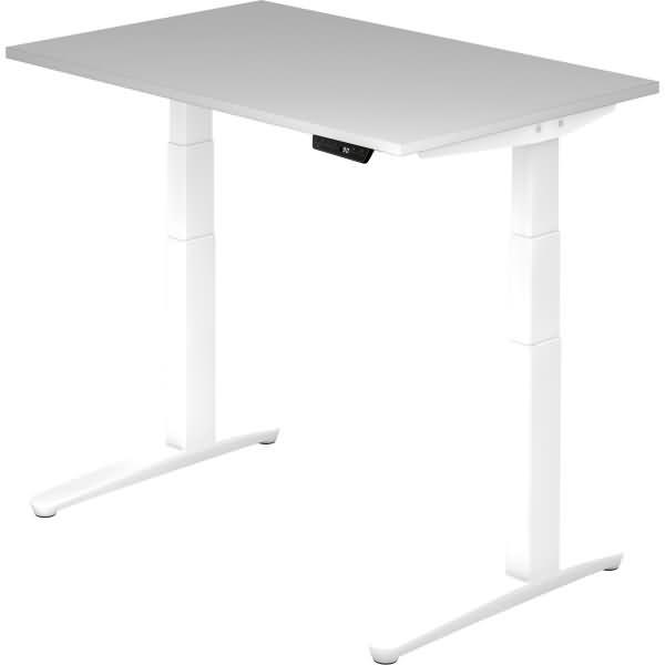 'XBHM12' Sitz-Steh-Schreibtisch elektrisch 120x80cm Grau/Weiß