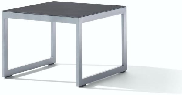 Sieger 602/A Loungetisch mit lackierter Glasplatte, Aluminium Graphit 60 x 44 x 60 cm