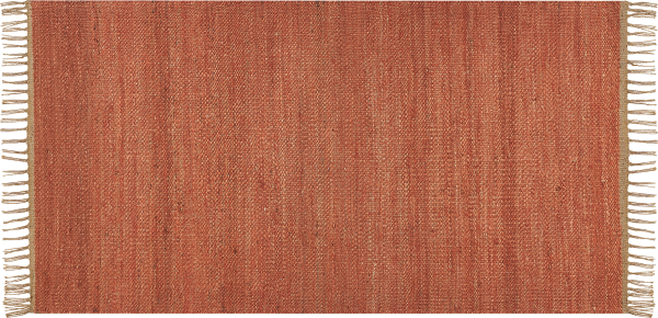Teppich Jute rot 80 x 150 cm Kurzflor zweiseitig LUNIA