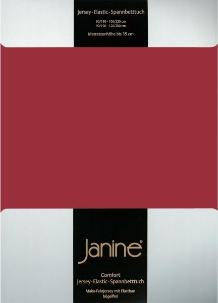 Janine 5002 Elastic-Jersey-Spannbetttuch 71 granat 180x200-200x220