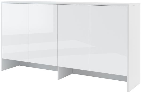 MEBLINI Hängeschrank für Horizontal Schrankbett Bed Concept - Wandschrank mit Ablagen und Fächern - Wandregal - BC-11 für 90x200 Horizontal - Weiß/Weiß Hochglanz