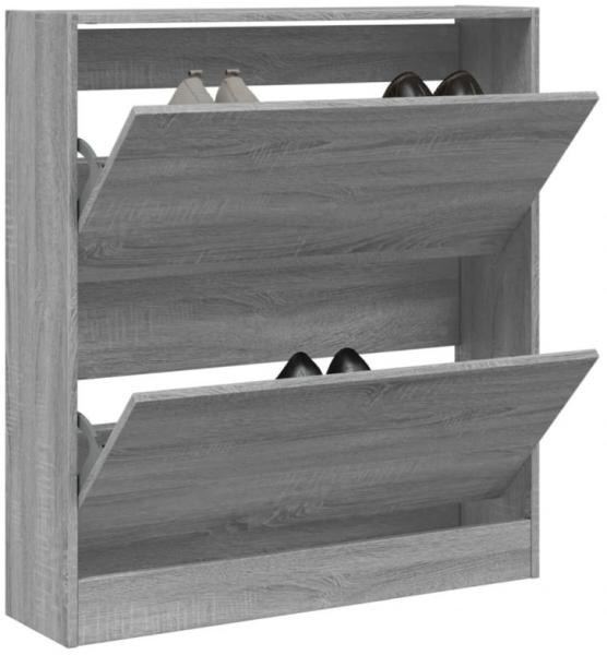 Schuhschrank Grau Sonoma 80x21x87,5 cm Holzwerkstoff