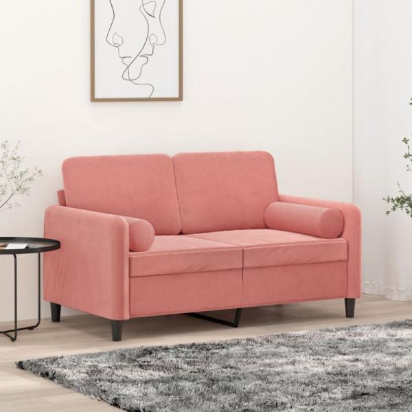 Sofakissen 2 Stk. Rosa Ø15x50 cm Samt