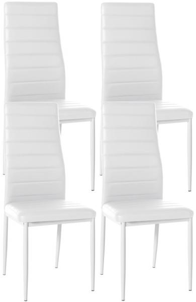 4er Set Esszimmerstühle Mayfair Kunstleder (Farbe: weiß)