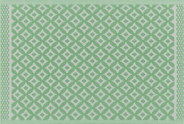Outdoor Teppich hellgrün 120 x 180 cm geometrisches Muster THANE