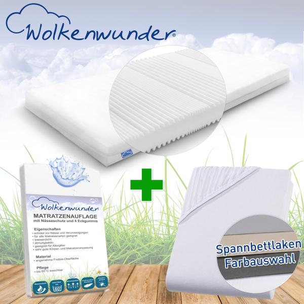 Wolkenwunder Multi Matratze / Hygieneauflage / Spannbetttuch (weiß) 100x200 cm