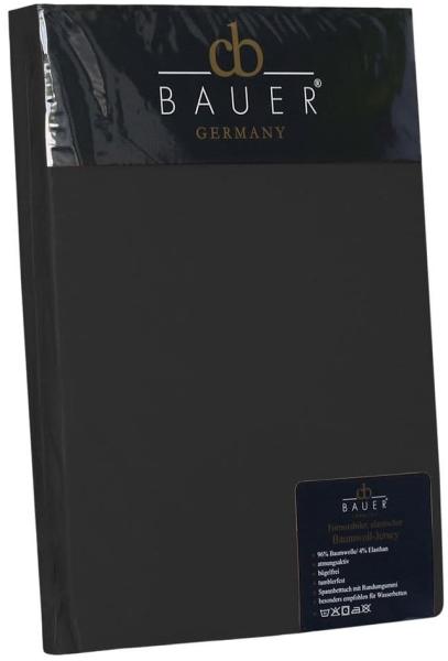 Bauer Jersey Spannbettlaken, 200x200 cm, Fb. 43 schwarz