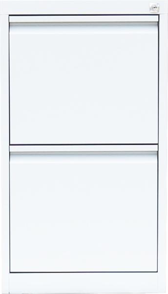 Stahl Büro Hängeregistratur Bürocontainer 70x40x62cm (HxBxT) mit 2 Schüben einbahnig Weiß 560217