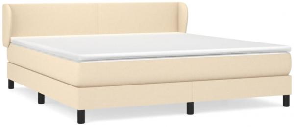 vidaXL Boxspringbett mit Matratze Creme 160x200 cm Stoff