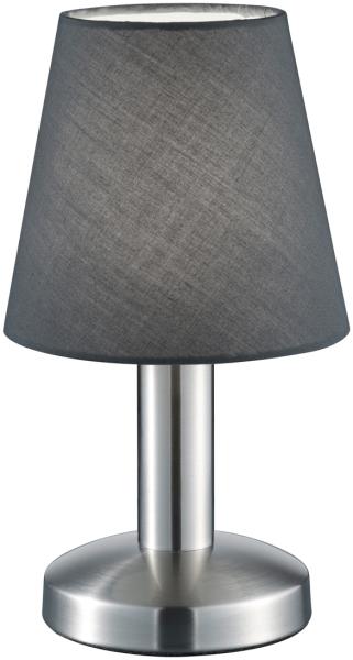 Tischlampe MATS II Stoff Lampenschirm Grau mit Touchfunktion EIN/AUS 24 cm