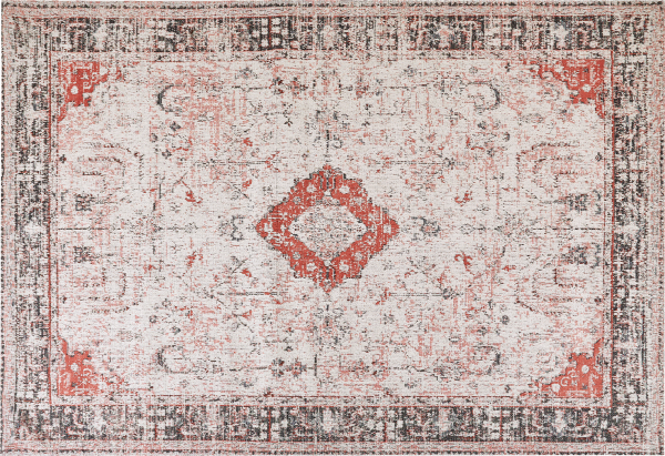 Teppich Baumwolle rot beige 160 x 230 cm orientalisches Muster Kurzflor ATTERA