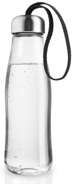 Eva Solo Glastrinkflasche Black, Flasche, Edelstahl, Kunststoff, Nylon, Schwarz, 500 ml, 575040