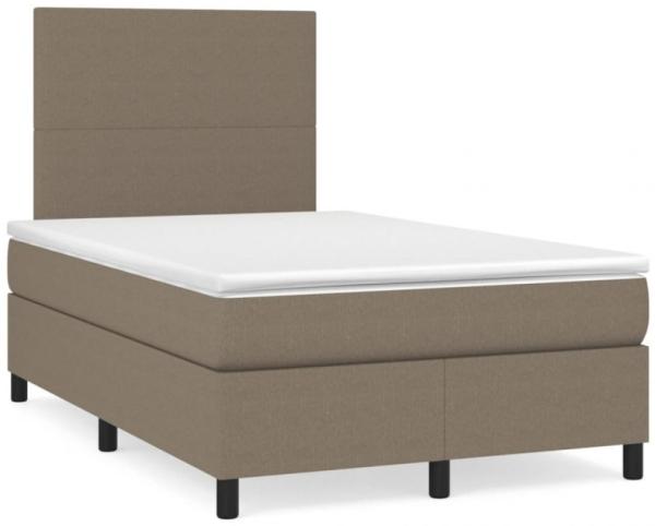 Boxspringbett mit Matratze & LED Taupe 120x190 cm Stoff (Farbe: Taupe)