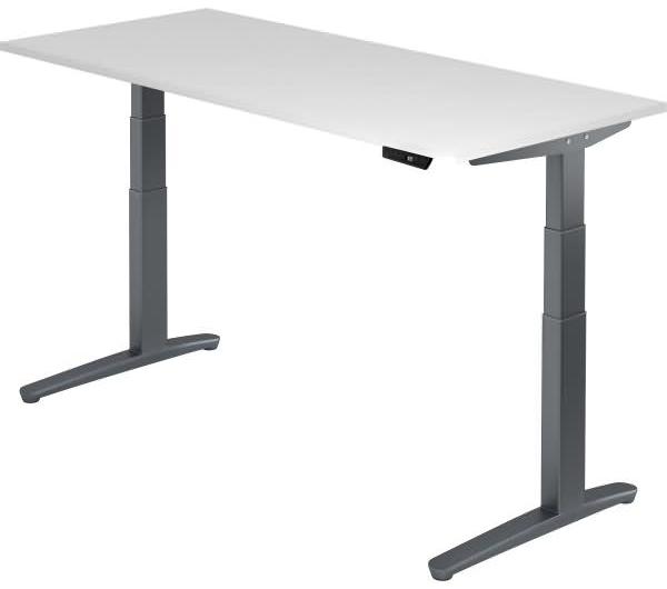 'XBHM19' Sitz-Steh-Schreibtisch elektrisch 180x80cm Weiß Graphit