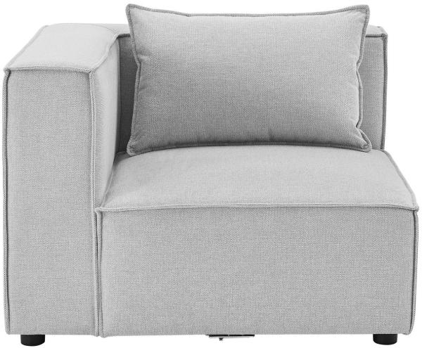 Juskys Ecksofa Links Domas - modulares Sofa in Stoff - Wohnzimmer Couch mit Armlehne & Kissen - Modulsofa 130 kg belastbar - Wohnlandschaft