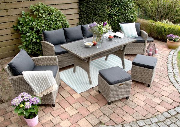 Rattan Gartenlounge Set Alpina II grau