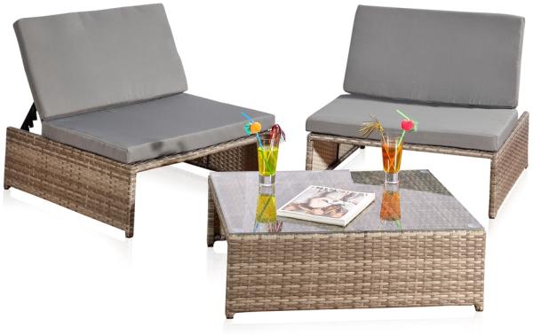 Sitzgarnitur Gartenmöbel Sitzgruppe Lounge Poly Rattan Möbel Set Gartengarnitur