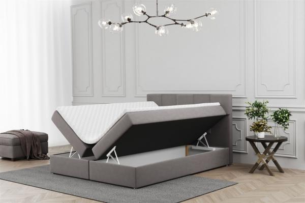 Boxspringbett Schlafzimmerbett JOLIE 120x200cm in Stoff Matt Velvet Dunkelblau Bild 2