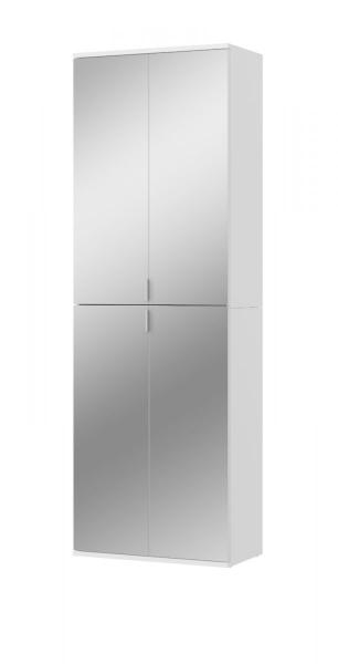 Stauraumschrank mit Spiegel SystemX in weiß 61 x 193 cm