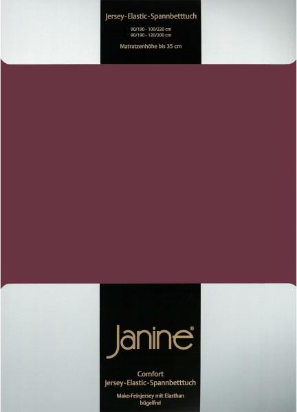 Janine 5002 Elastic-Jersey-Spannbetttuch 41 burgund 140x200-160x220
