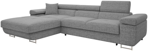 Ecksofa Torezio Mini mit Bettkasten, Schlaffunktion und Einstellbare Kopfstützen (Farbe: Lux 05, Seite: Links)