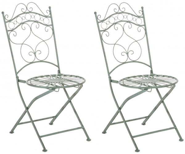 2er Set Stühle Indra (Farbe: antik-grün)