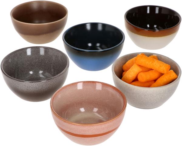 Earth 6er Set Snack- & Dip-Schälchen rund Ø12cm 120ml Dessert-Schale Bowl