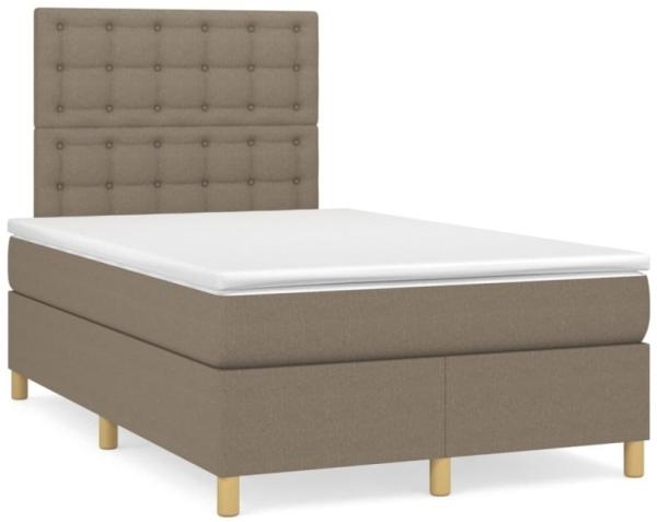 Boxspringbett mit Matratze Taupe 120x190 cm Stoff (Farbe: Taupe)