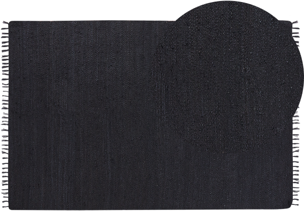Teppich Jute schwarz 200 x 300 cm Kurzflor SINANKOY