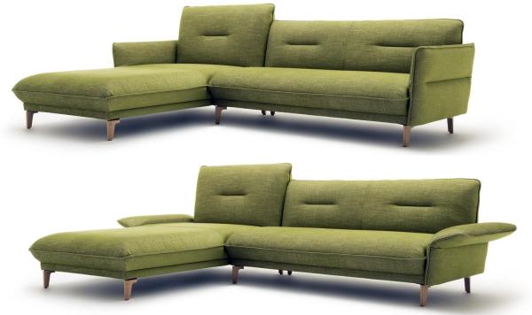 Hülsta Sofa von Rolf Benz Ecksofa 430 Stoff grün natur 293x182
