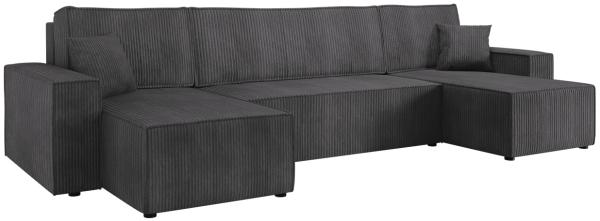 Ecksofa Kobaro U Cord (Farbe: Poso 22)