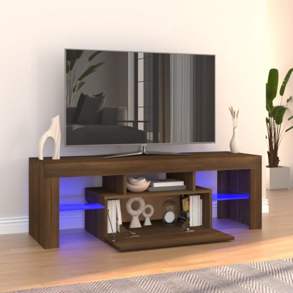 TV-Schrank mit LED-Leuchten Braun Eichen-Optik 120x35x40 cm [815668]