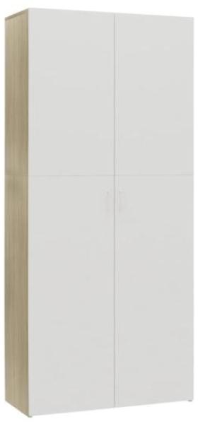 vidaXL Schuhschrank Weiß Sonoma-Eiche 80 x 35,5 x 180 cm Spanplatte