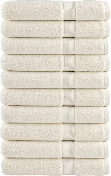 Premium-Handtücher 10 Stk. Creme 100x200 600g/m² 100% Baumwolle 137487