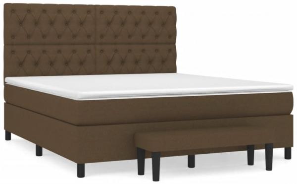 vidaXL Boxspringbett mit Matratze Dunkelbraun 160x200 cm Stoff, Härtegrad: H2 [3136848]