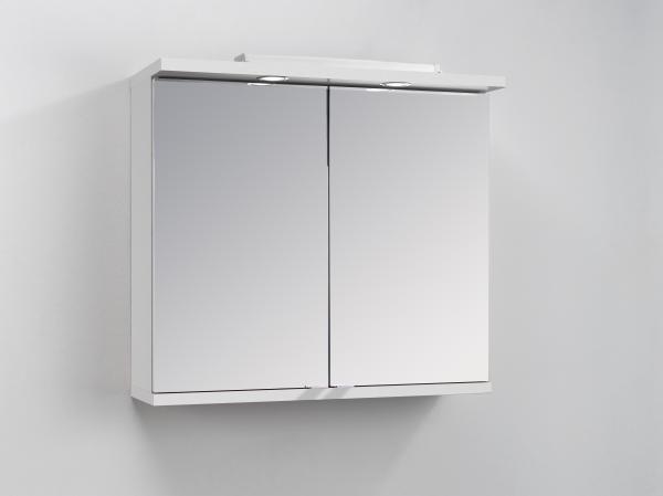 Homexperts 'NUSA' Spiegelschrank, Holzwerkstoff Spanplatte weiß, B 80 x H 73 x T 30 cm
